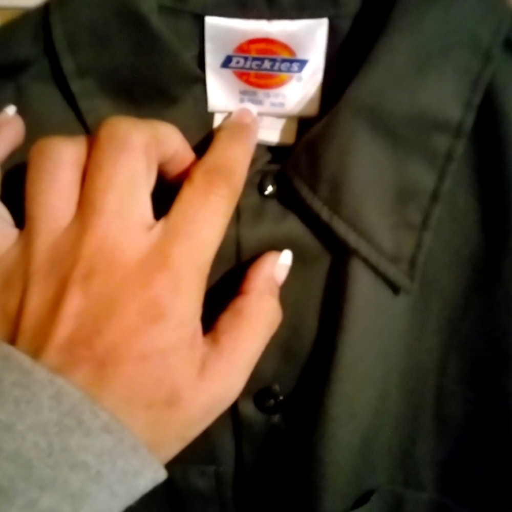 Dickies work shirt and Echo United button